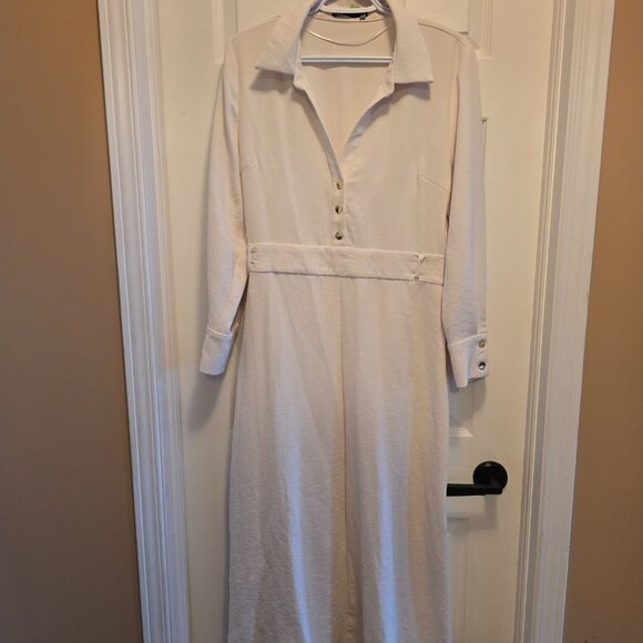 Zara belted crepe midi dress - Picture 2 of 6